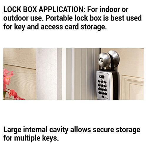 Refurbished Master Lock 5422D Set Your Own Combination Push Button Portable Lock Box, 5 Key Capacity, Black