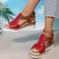 thumbnail image 4 of Women Orthopedic Platform Wedge Sandals 2026 Summer Comfortable Dressy Sandals Open Toe Ankle Strap Espadrilles Platform Beach Sandals, 4 of 5