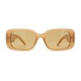 thumbnail image 1 of Womens Mod Rounded Rectangle Plastic Sunglasses Beige Brown, 1 of 4