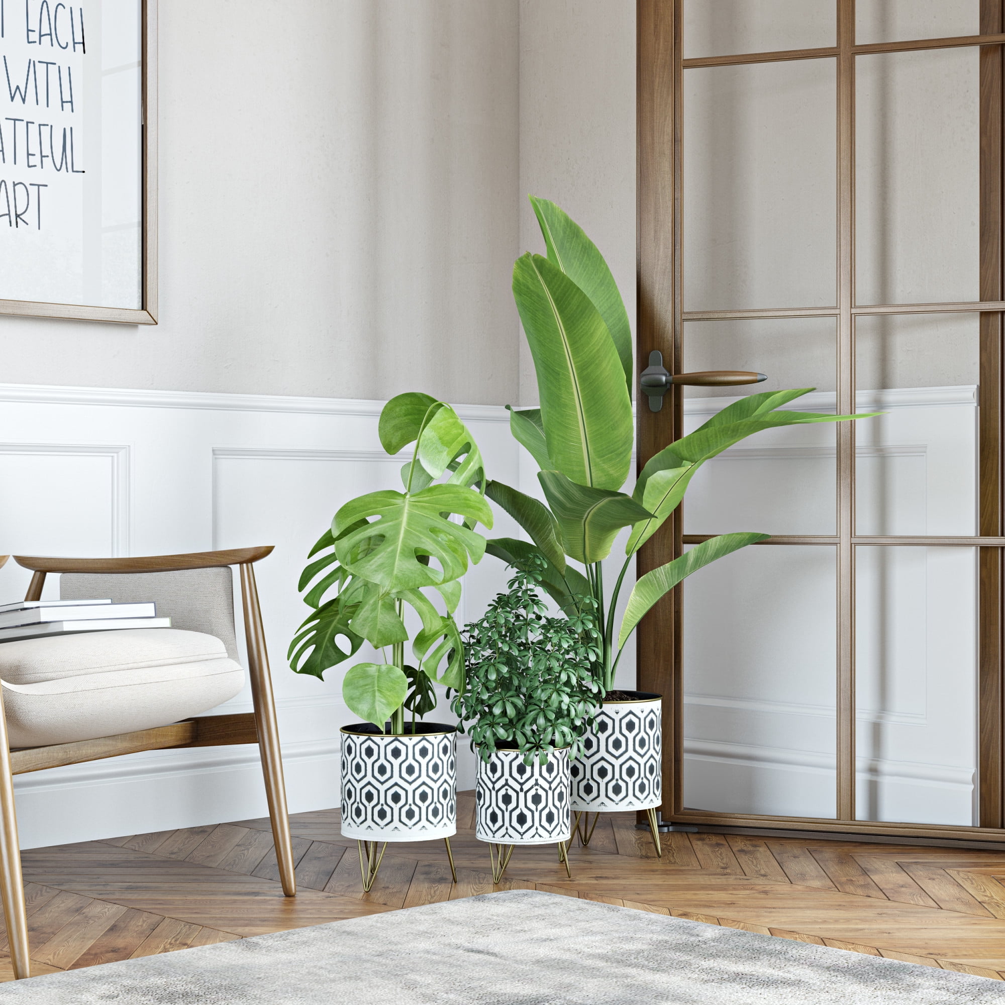Andrey Round Metal Modern Indoor Pot Planters (Set of 3)