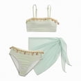thumbnail image 3 of kpoplk Girls Swimsuits 3 Piece Bathing Suit Leopard Printed Bikini Set with Cover Up Skirt Summer Beach Swimwear 6-15 Years(Light Green,10-11 Y), 3 of 9
