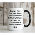 thumbnail image 3 of I Want Hippopotamus For Christmas Mug, Christmas Gifts For Couple For Girlfriend For Women From Boyfriend Husband Xmas Tree Mug Christmas Gift Idea First Christmas Coffee Mug, 3 of 7
