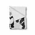 thumbnail image 2 of Cartoon Soft Flannel Fleece Blanket, Playful Panda Bear in Monochrome Style Happy Young Zoo Animal Nursery, Cozy Plush for Indoor and Outdoor Use, 70" x 90", White and Charcoal Grey, by Ambesonne, 2 of 6