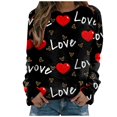 thumbnail image 2 of kytmyeq Women's Imitation Cotton Fashion Valentine's Day Print Pattern Long-sleeved T-shirt, 2 of 5