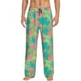 thumbnail image 2 of Goofa Colorful Palm Leaves Printed Soft Pajama Pants for Men, Wide Leg Comfy Casual Lounge Yoga Pants-X-Large, 2 of 9