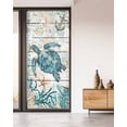 thumbnail image 2 of Window Privacy Film Teal Coastal Turtle Stained Glass Window Film Decorative Sun Block Window Cover Ocean Coral Nautical Anchor Retro Window Clings Static Adhesive Sticker for Bathroom 35.4"x78.7", 2 of 7