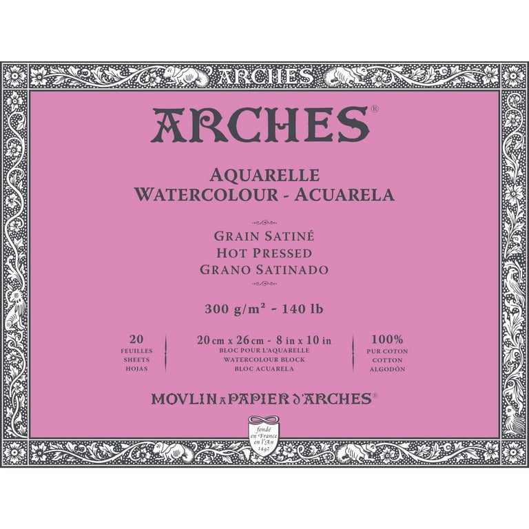 Arches Watercolor Paper Block, Cold Press, 9 x 12, 140 Pound