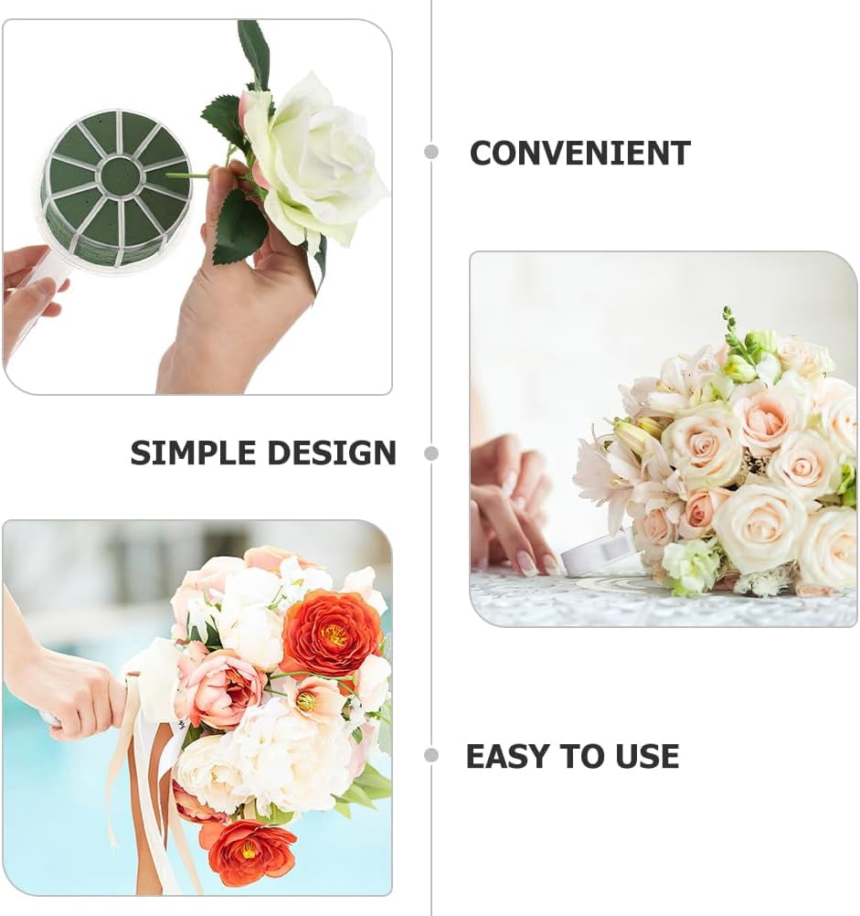 ABCISI 4 Pcs Bouquet Wedding Supplies Flower Arrangement Foam Wedding Decor Bridal Fresh Flower Holder Flower Holder Handle Decoration Handle Fall Autumn Bride Suite Plastic