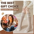 thumbnail image 6 of JIANFANG Fuzzy Socks for Women 3 Pairs Knee High Fluffy Soft Warm Stocking Cozy Slipper Plush Winter Long Christmas Socks, 6 of 6