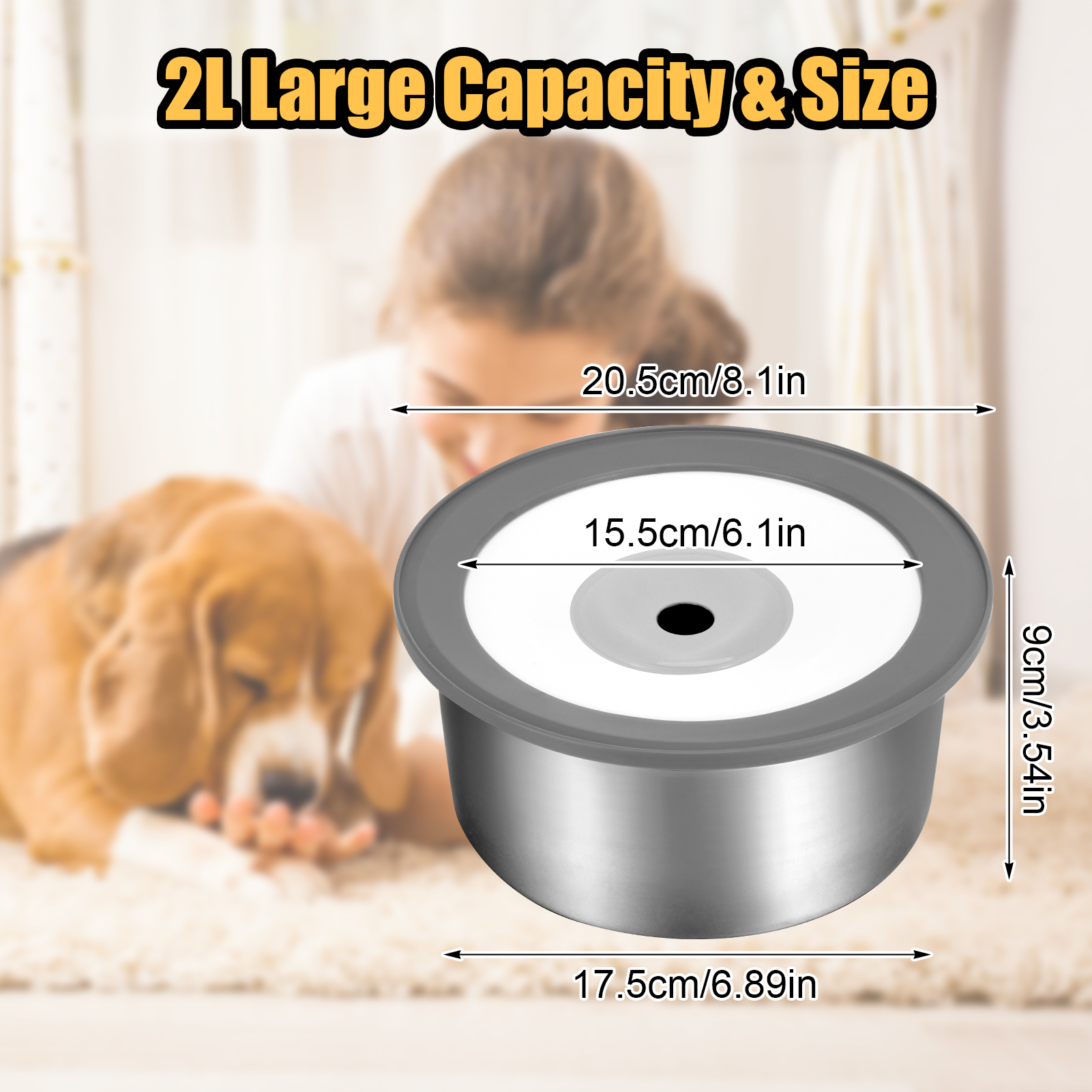 Qweryboo No Spill Stainless Steel Water Bowl photo 6