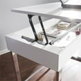 thumbnail image 4 of Bowery Hill Modern Wood & Metal Adjustable Height Sit-Stand Desk in White, 4 of 9