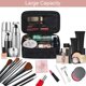 thumbnail image 5 of Makeup Bag Organizer, Portable Travel Toiletry Bag for Women, Large Capacity Double Layers Make up Bag With Brush Compartment and Handle, Black Cosmetic Bags for Women Travel Must Haves, 5 of 5