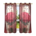 thumbnail image 2 of Cute Cat and Rose Semi Sheer Curtains for Living Room Bedroom Set of 2 Insulated Window Drapes, 2 of 6