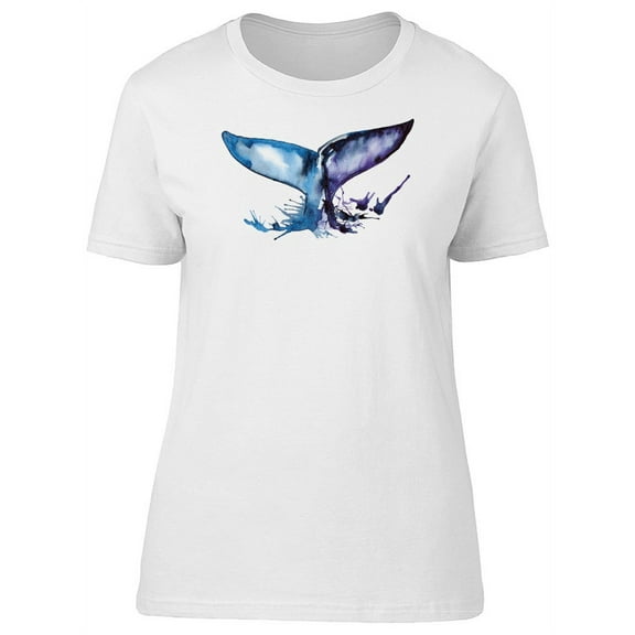 Beautiful Watercolor Whale Tail Tee Women's -Image by Shutterstock