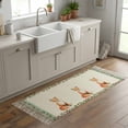 thumbnail image 6 of Kitchen Runner Rugs, Watercolor Flower Fox on Burlap 2'x4' Throw Rug with Tassels, Spring Floral Leaves Animal Washable Soft Floor Carpet Runner for Hallway Bedroom Bathroom Laundry Room, 6 of 9