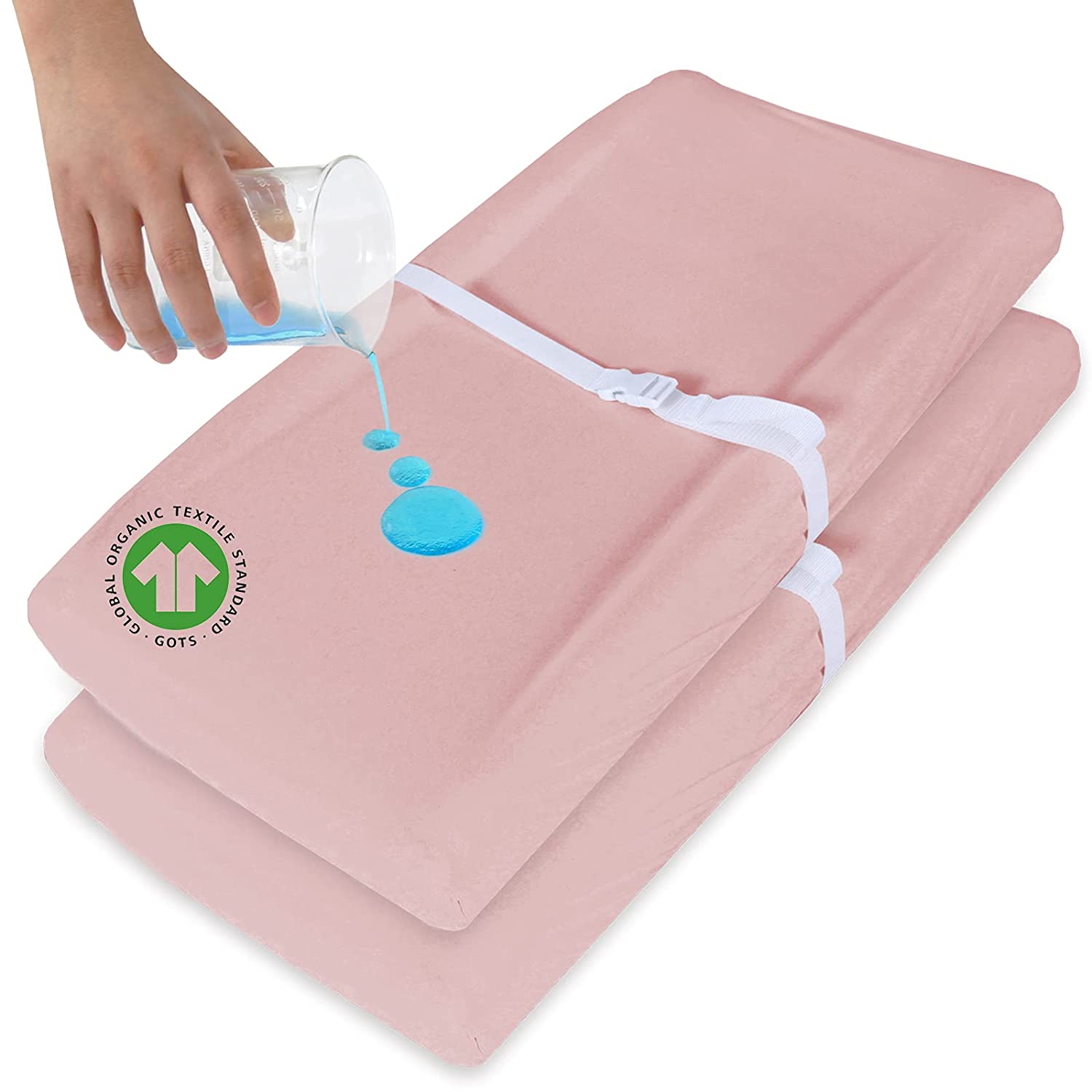 Biloban 100 Ultra Soft Organic Cotton Waterproof Changing Pad Cover, 2