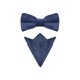 thumbnail image 1 of Conjunto de corbata de moño preatado de terciopelo para hombres INSPIRE CHIC y pañuelo de bolsillo de color sólido azul marino para el Día del Padre, 1 of 4