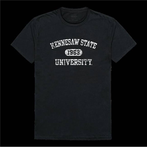 W Republic 574-320-BLK-03 Kennesaw State University Owls Distressed Arch College T-Shirt, Black - Large