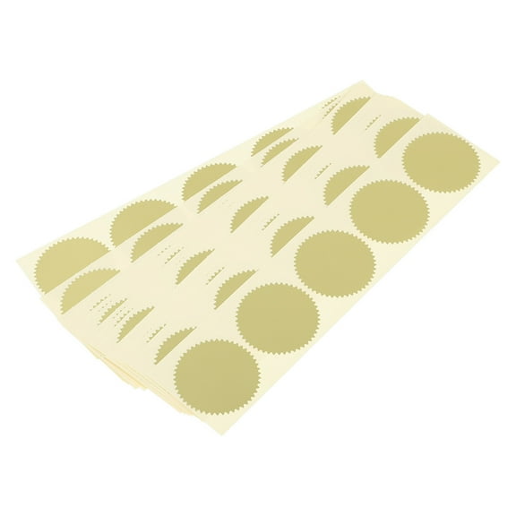 ifundom Packaging Stickers Seal Sticker Serrated Edge 100Pcs Golden