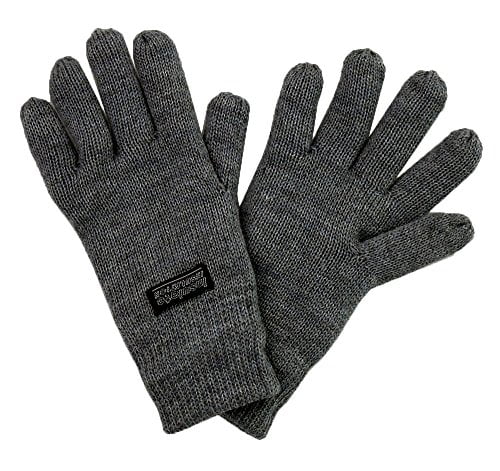 SANREMO Unisex Kids Knitted Fleece Lined Warm Winter Gloves 