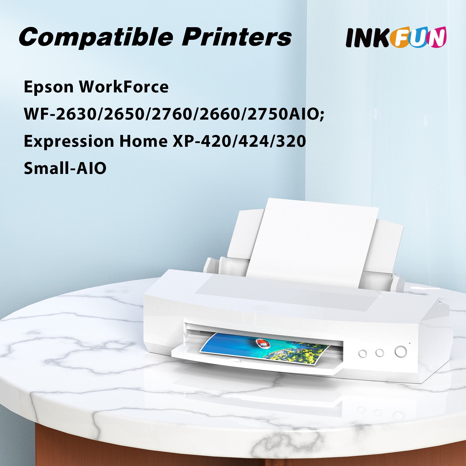 INKFUN 220XL Ink Replacement for Epson 220 Ink Cartridges for Printers for Epson Ink 220 for  Epson XP-4200 XP-4205 Printer (10 Pack)