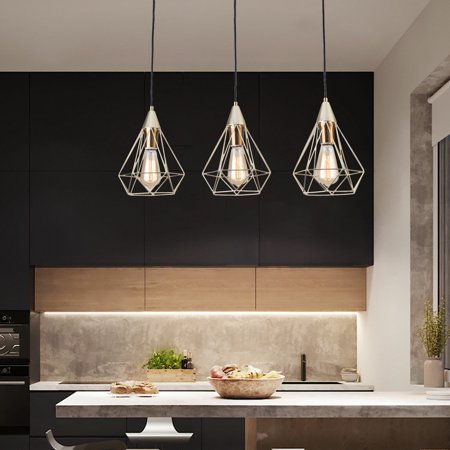 

3-Light Gold Pendant Kitchen Island Light