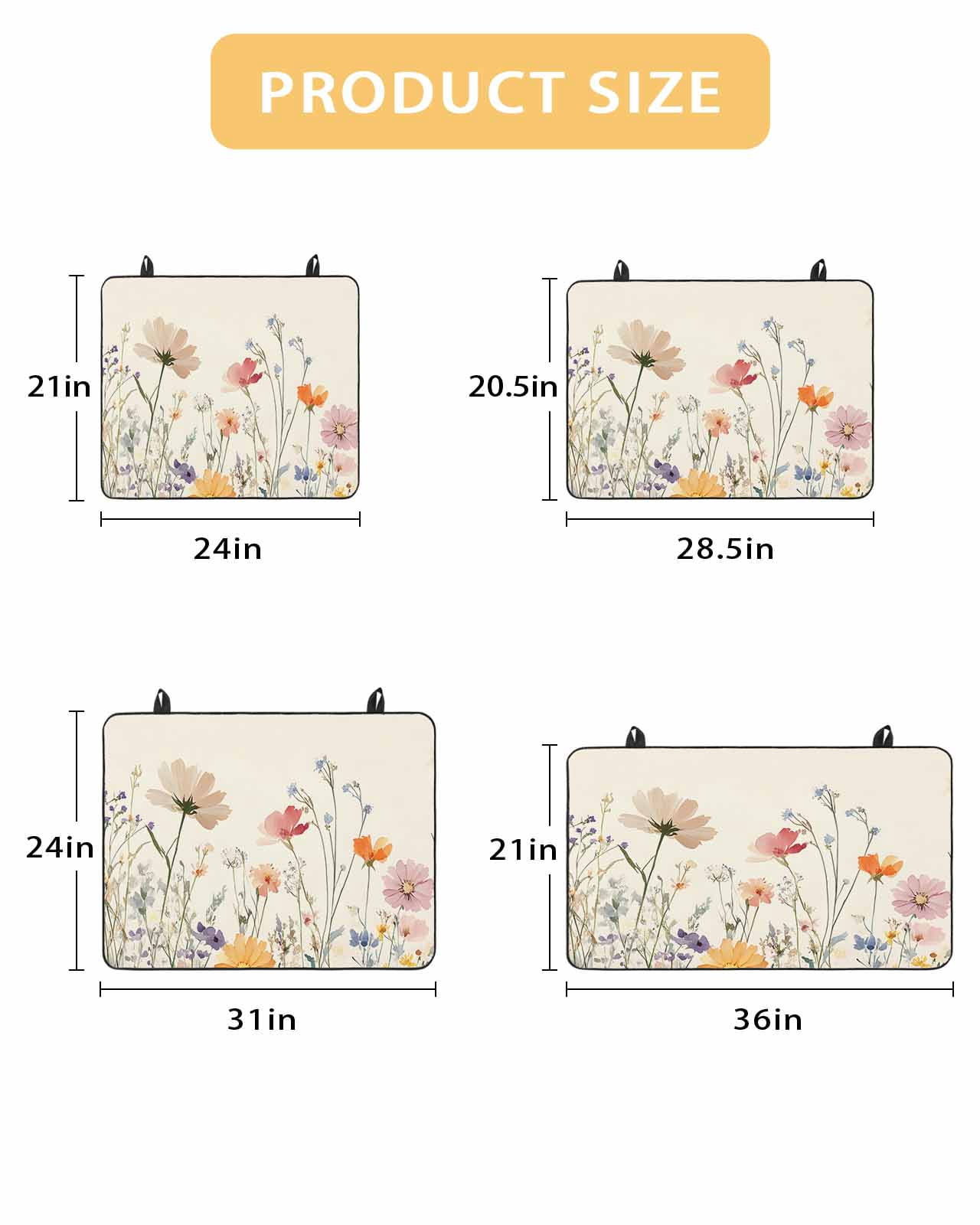nqOlkjepod Large Induction Cooktop Protector Mat 24"x21", Floral Botanical Spring Stove Top Covers for Electric Stove, Vintage Watercolor Flowers Stove Burner Cover Mats, Glass Top Stove Cover