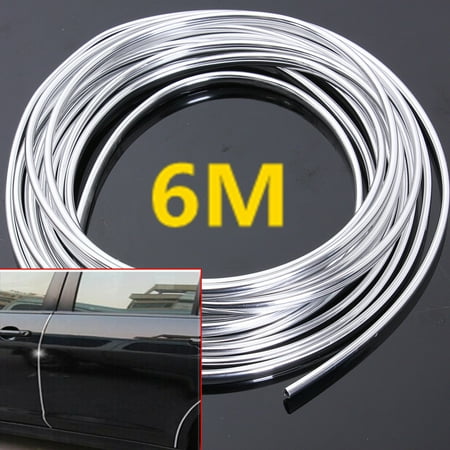 - 20FT Chrome Moulding Trim Strip Roll For Car Door Edge Scratch Guard Bumper Grille Interior Protector Cover Universal Vehicle SUV Van MATCC US