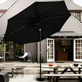 thumbnail image 1 of Parasol de Patio Rond d'Extérieur de 9 Pi, Parasol de Table Parasol de Marché avec 8 Nervures Robustes, Inclinaison à Bouton-Poussoir et Manivelle, 1 of 8