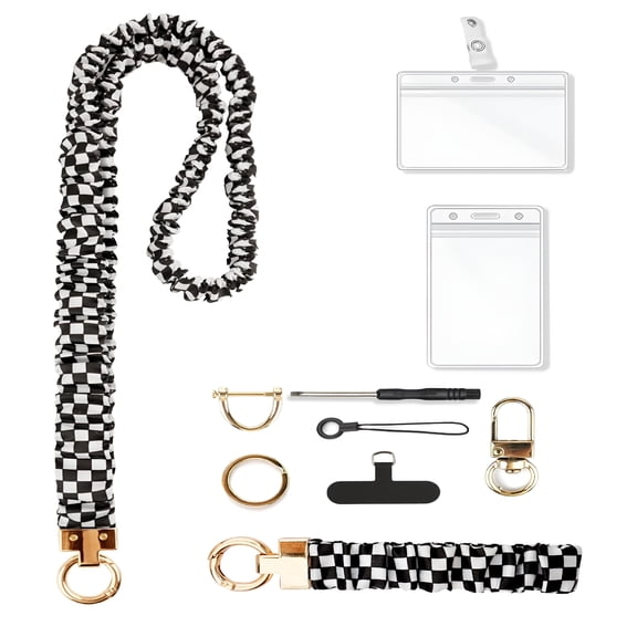 GASTROPOD Scrunchie Lanyard for Teachers with Breakaway Clasp, Stretchy Retractable Keychain ID Holder for Women, Includes Wristlet Badge Reels, Teacher Lanyard with ID Holder
