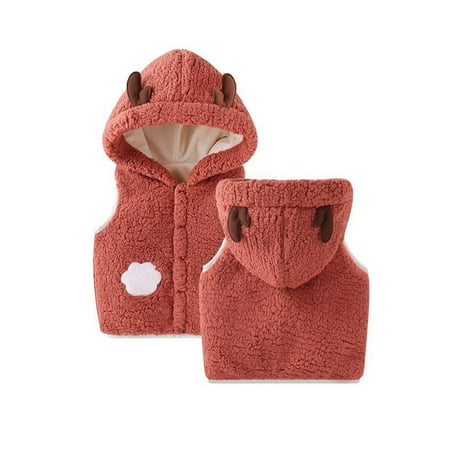 

Unisex Baby Boy & Girl Fleece Sweatshirt Jacket Cartoon Sweater Outerwear Sleeveless Hoodie Coat for Toddler Boys and Girls 6M-3T