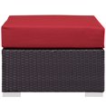 thumbnail image 3 of Modway Convene Square Fabric and Rattan Patio Ottoman in Espresso/Red, 3 of 3