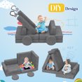 thumbnail image 6 of FAGINEY Modular Play Sofa for Kids 12pcs Play Couch Multifunctional Child Sectional Sofa for Playroom for Toddler Ages 1-3, Grey, 6 of 6