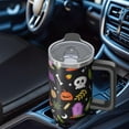 thumbnail image 5 of Halloween Tumbler 30 oz with Handle and Straw Haunted Pumpkin Skeleton Tumbler Halloween Party Gifts Insulated Bottle, 5 of 5