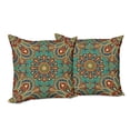 thumbnail image 6 of Ambesonne Mandala Throw Pillow Cover 2 Pack, Oriental, 20", Teal Indigo Ruby, 6 of 6