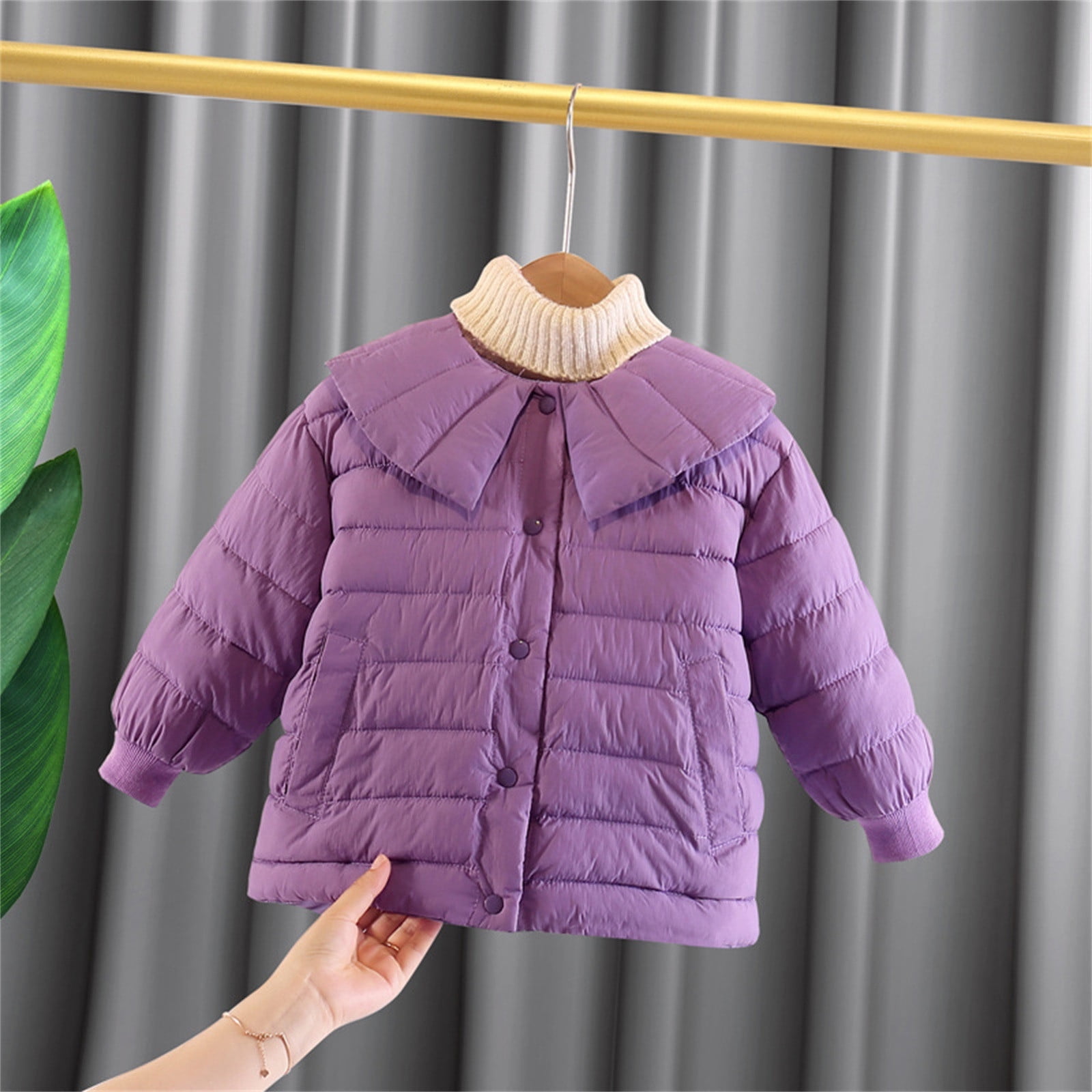 2DXuixsh Snow Jackets for Kids Babys Girls Winter Solid Warm