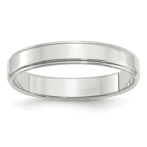 SS 4mm Flat w/ Step Edge Size 12 Band in Sterling Silver