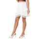 thumbnail image 4 of FALDA CORTA FLUIDA INSPIRADA CHIC PARA MUJERES, CON VOLANTES, CINTURA ELÁSTICA ALTA, GOLF, TENIS, CASUAL, VERANO, CORTOS EN CAPAS, BLANCA, 4 of 6