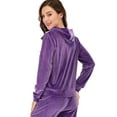 thumbnail image 5 of LELINTA Women's Velour Tracksuits Hoodie Running Jogger Shirt, Plus Size S-2XL (Only Top), 5 of 6