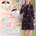 thumbnail image 6 of DISNIMO Purple Butterfly Dress for Girls Long Sleeve Midi Dress Kids Girl Dresses 5-6 Years Kids Dress with Collar for Girls Ruffle Collar Dress Kids Fall Dresses Kids Church Dresses Winter, 6 of 7