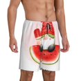 thumbnail image 2 of Kdxio Watermelon Gnome Print Mens Sleep Shorts Bottoms Soft Comfy Pajama Wear Pants with Drawstring Pockets, 2 of 5