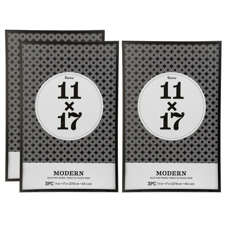 Darice Modern 3-pc Picture Frame Set: Black, 11 x 17 in
