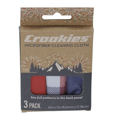 Croakies Tripack Firecracker Lens Cleaning Cloth Set for  Eyeglasses