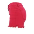 thumbnail image 5 of Pimfylm Jean Shorts for Women Casual Summer High Waisted Button Frayed Raw Hem Denim Shorts Red, XXL, 5 of 5