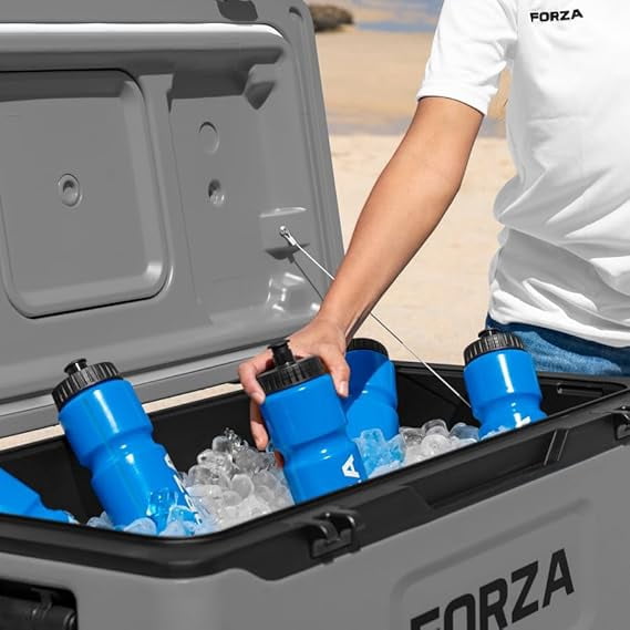 Forza Arctic Vault 76QT Wheeled Cooler Box | Heavy-Duty Insulated Ice Chest with Pneumatic Wheels and Ergonomic Handles - Beach, Camping, Sports