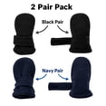 thumbnail image 2 of N'Ice Caps Toddler Baby Infant Mittens 2 Pairs Kids Sherpa Lined Fleece Easy-On, Boys Black & Navy, 2 of 7