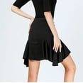thumbnail image 5 of Whitewed Short Ruffle Rhythm Latin Salsa Line Dance Rehearsal Practice Skirts Outfit Black, 5 of 5