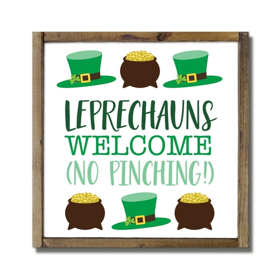 Creative Products Leprechauns Welcome 9.5 x 9.5 Framed Wood Plaque