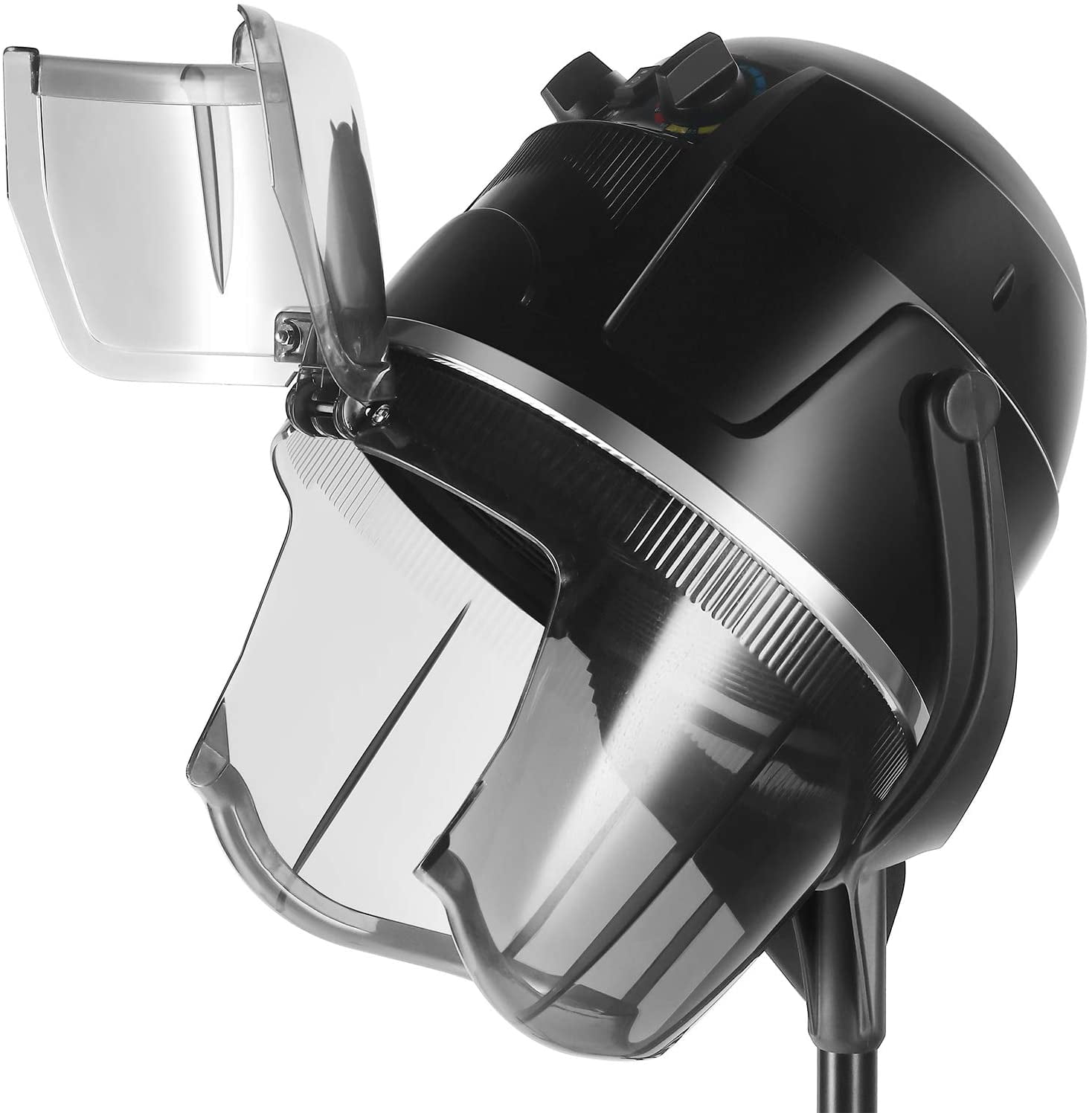 Artist Hand Bonnet Hair Dryer Adjustable Professional Salon Hooded Dryer Stand Up Rolling Base with Timer, Temperature Function
