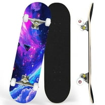 Complete Skateboards for Beginners,7 Layer Canadian Maple Double Kick Deck,31''Pro Cruiser Funny Skate Board